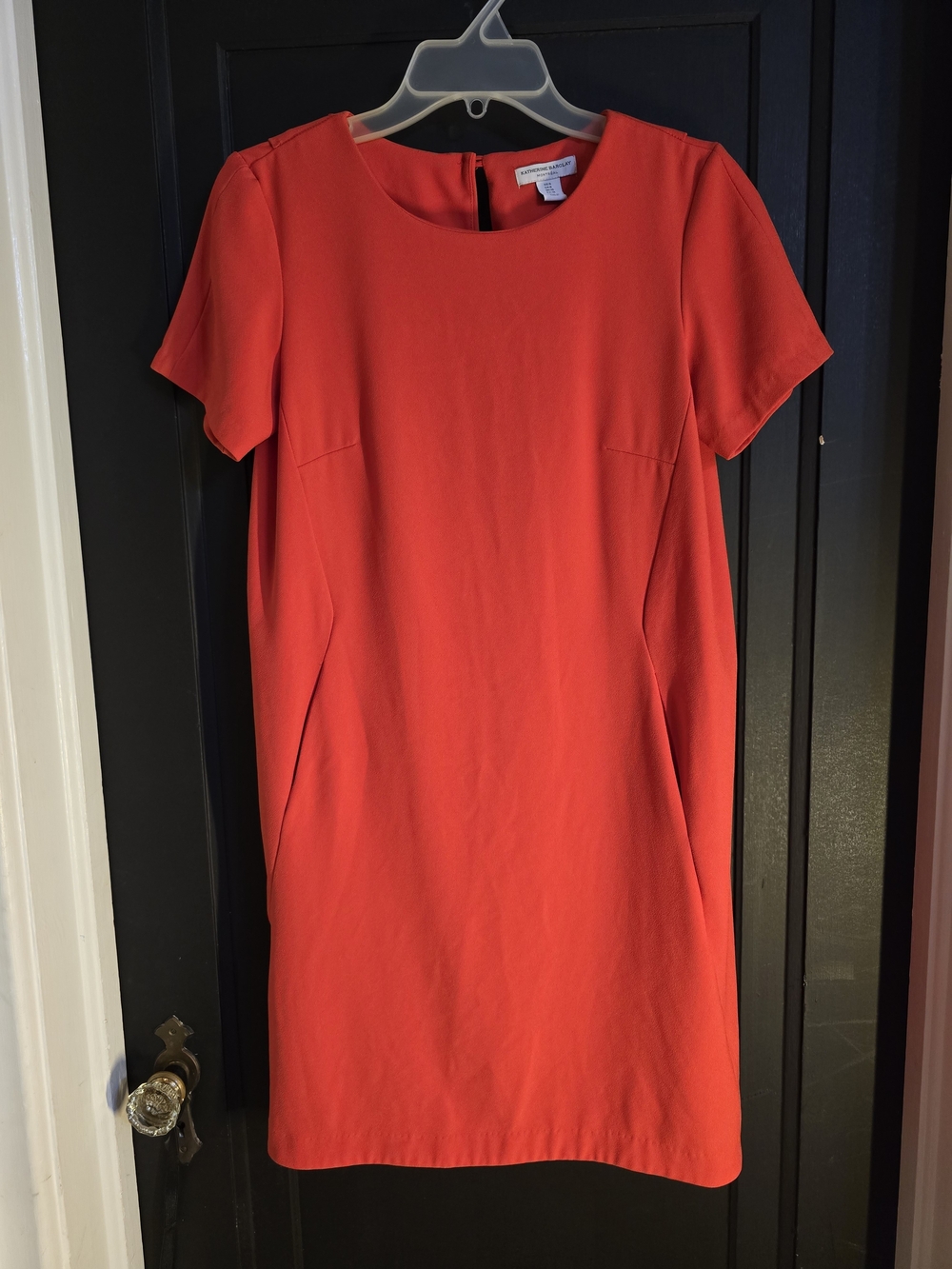 Classic Pink Short-Sleeve Dress With Poxkets